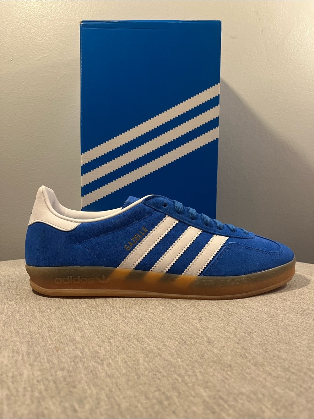 Adidas Originals Gazelle Indoor "Blue Bird" White Gum Men's Shoe Size 10.5 JI206 - Picture 2 of 12